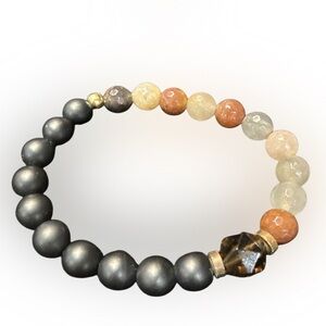 Vintage Beaded Bracelet with Mixed Materials